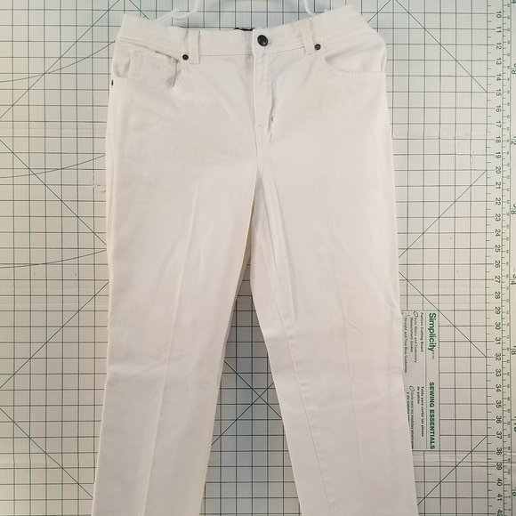 Gloria Vanderbilt White Denim Jeans 8 - Picture 1 of 4